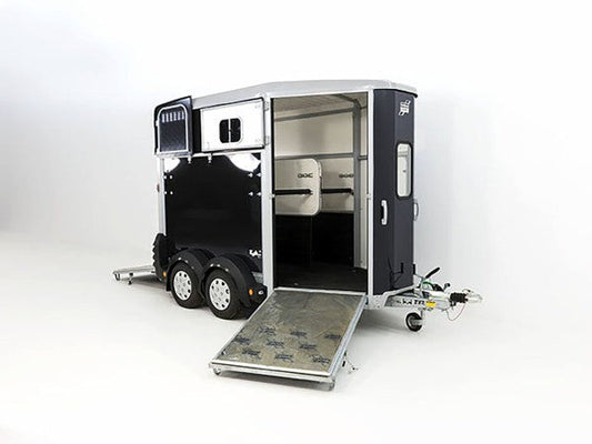 Ifor Williams Pferdeanhänger HB506|Frontausstieg|schwarz